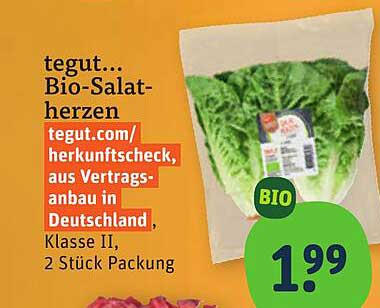 tegut... Bio-Salat-herzen