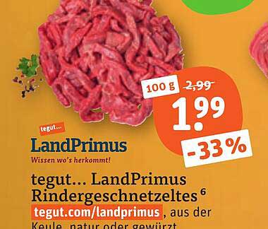 tegut... LandPrimus Rindergeschnetzeltes