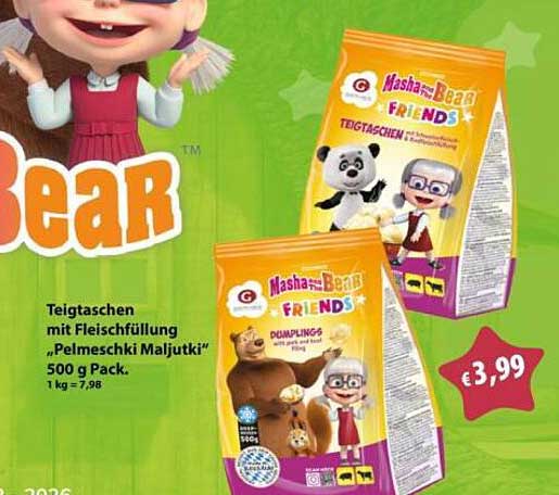 Teigtaschen mit Fleischfüllung „Pelmeschki Maljutki“ 500 g Pack.