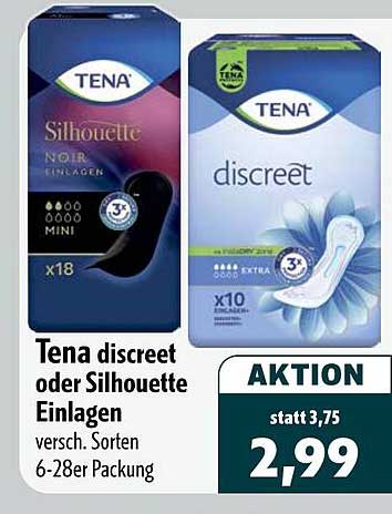 Tena discreet oder Silhouette Einlagen versch. Sorten 6-28er Packung