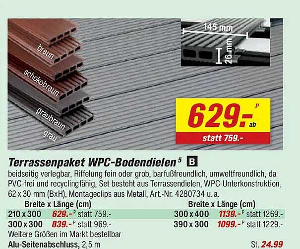 Terrassenpaket WPC-Bodendielen⁵ B