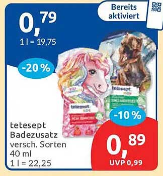 tetesept Badezusatz versch. Sorten 40 ml
