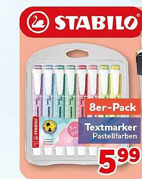 Textmarker Pastellfarben 8er-Pack