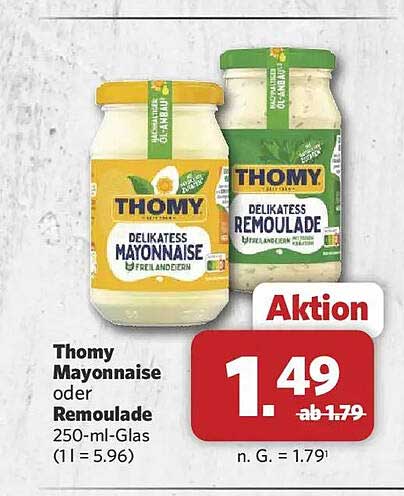 Thomy Mayonnaise oder Remoulade 250-ml-Glas