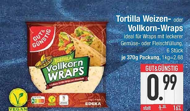 Tortilla Weizen- oder Vollkorn-Wraps