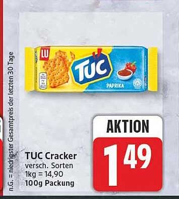 TUC Cracker versch. Sorten 1kg = 14,90 100g Packung