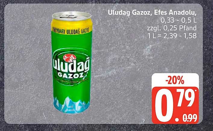 Uludag Gazoz, Efes Anadolu, 0,33 - 0,5 L