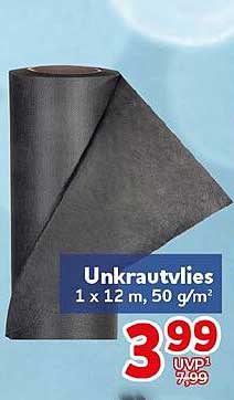 Unkrautvlies 1 x 12 m, 50 g/m²