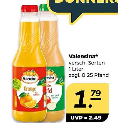 Valensina* versch. Sorten 1 Liter zzgl. 0.25 Pfand