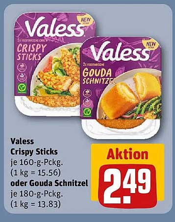 Valess Crispy Sticks oder Gouda Schnitzel