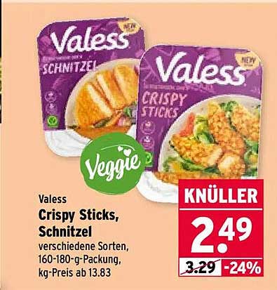 Valess Crispy Sticks, Schnitzel