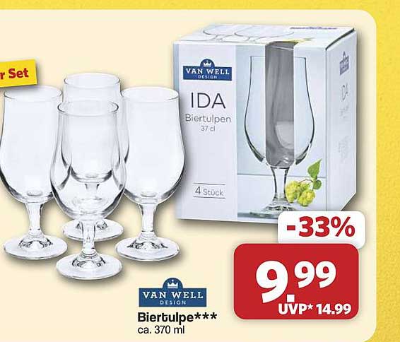 Van Well Design IDA Biertulpen 37 cl 4 Stück