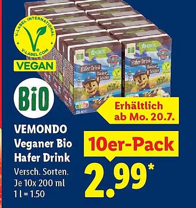 VEMONDO Veganer Bio Hafer Drink