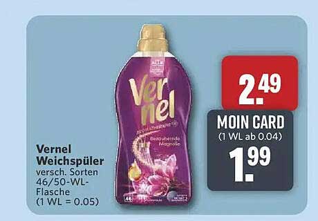 Vernel Weichspüler versch. Sorten 46/50-WL-Flasche (1 WL = 0.05)