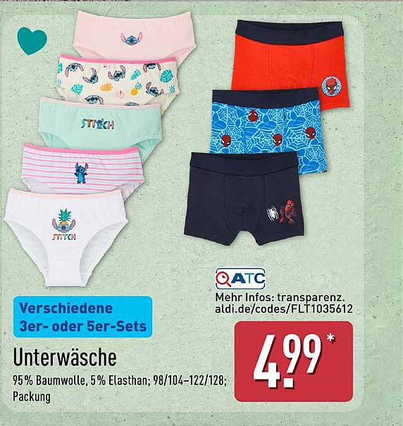 Verschiedene 3er- oder 5er-Sets Unterwäsche