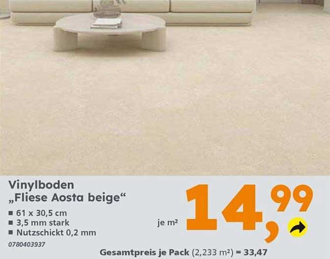 Vinylboden „Fliese Aosta beige“