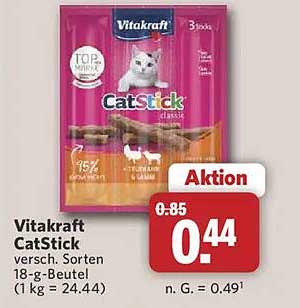 Vitakraft CatStick versch. Sorten 18-g-Beutel (1 kg = 24.44)