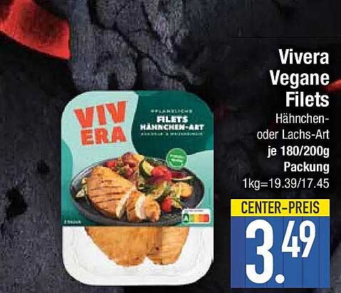 Vivera Vegane Filets Hähnchen- oder Lachs-Art je 180/200g Packung