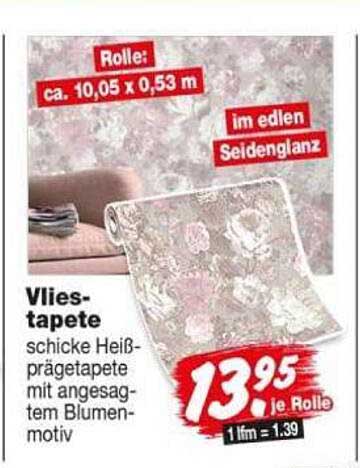 Vliestapete schicke Heißprägetapete mit angesagtem Blumenmotiv