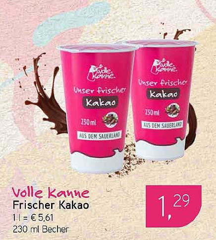 Volle Kanne Frischer Kakao 230 ml Becher
