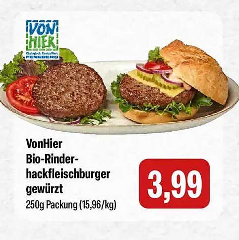 VonHier Bio-Rinderhackfleischburger gewürzt