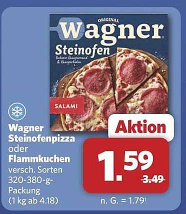 Wagner Steinofenpizza oder Flammkuchen versch. Sorten 320-380-g-Packung (1 kg ab 4.18)
