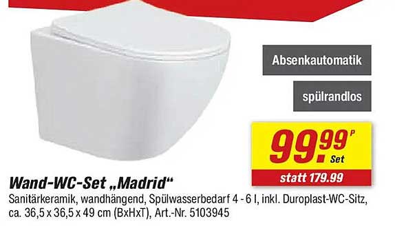 Wand-WC-Set „Madrid“