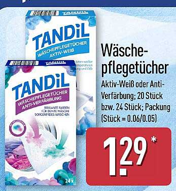 Wäschepflegetücher Aktiv-Weiß oder Anti-Verfärbung, 20 Stück bzw. 24 Stück/Packung (Stück = 0,05/0,06)
