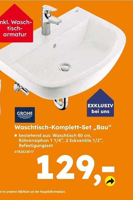 Waschtisch-Komplett-Set „Bau“