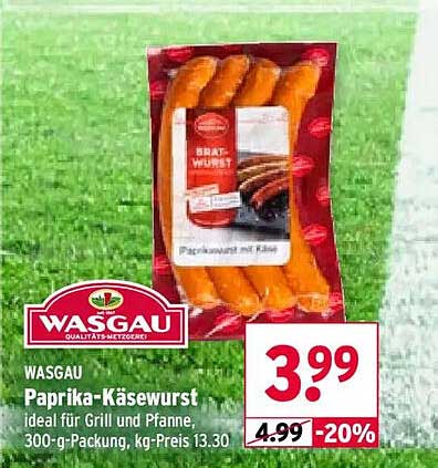 WASGAU Paprika-Käsewurst