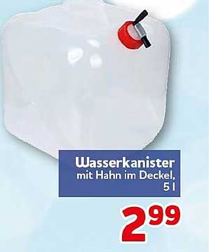 Wasserkanister mit Hahn im Deckel, 5 l