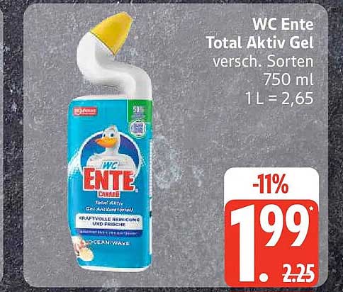 WC Ente Total Aktiv Gel versch. Sorten 750 ml 1 L = 2,65