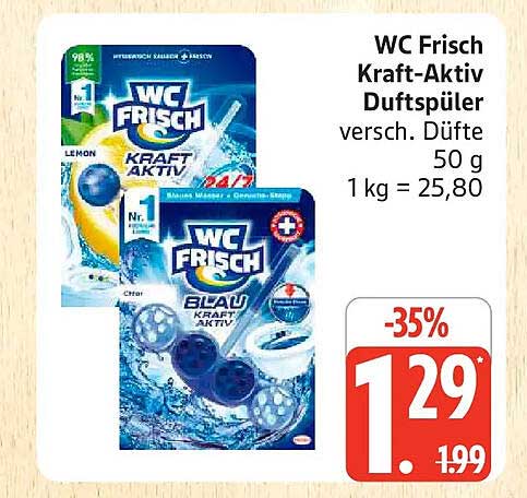 WC Frisch Kraft-Aktiv Duftspüler versh. Düfte 50 g 1 kg = 25,80