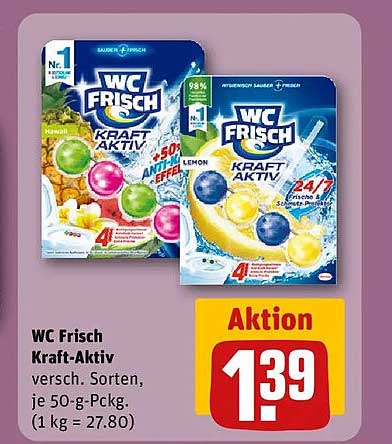 WC Frisch Kraft-Aktiv versch. Sorten, je 50-g-Pckg. (1 kg = 27.80)