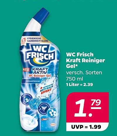 WC Frisch Kraft Reiniger Gel* versch. Sorten 750 ml 1Liter = 2.39