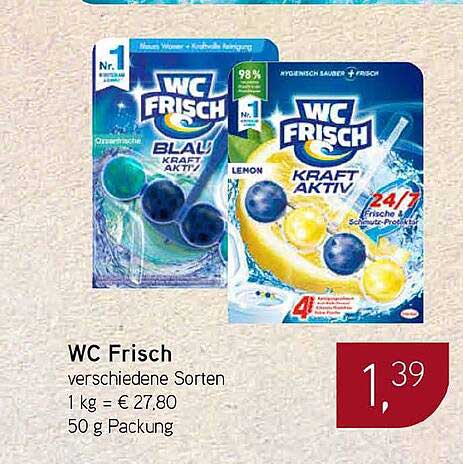 WC Frisch verschiedene Sorten