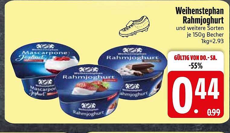 Weihenstephan Rahmjoghurt und weitere Sorten je 150g Becher