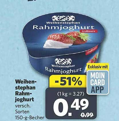 Weihenstephan Rahmjoghurt versch. Sorten 150-g-Becher