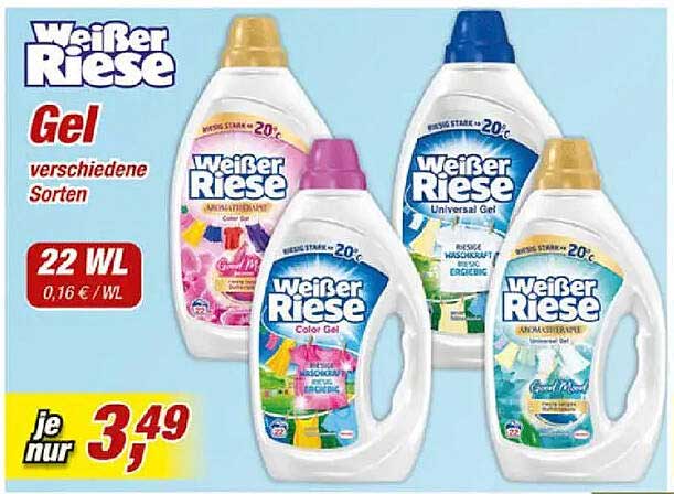 Weißer Riese Gel verschiedene Sorten