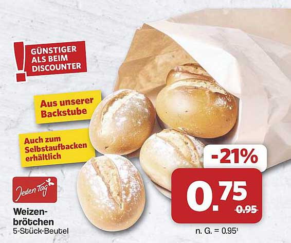 Weizenbrötchen 5-Stück-Beutel
