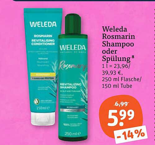 Weleda Rosmarin Shampoo oder Spülung⁸