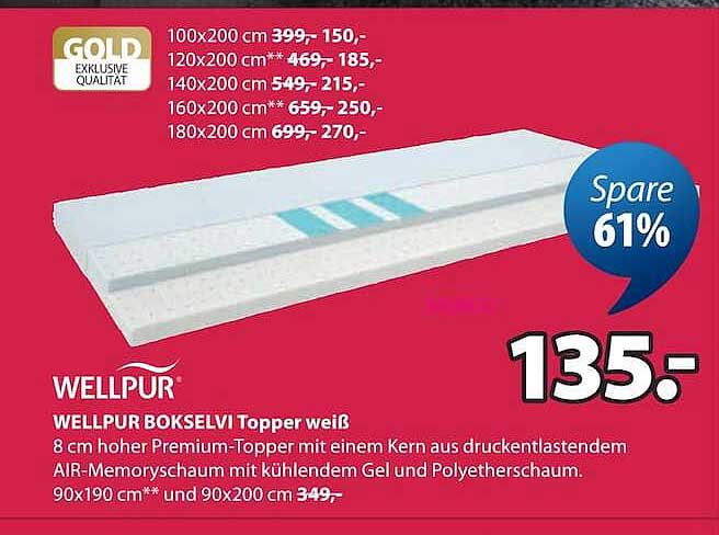 WELLPUR BOKSELVI Topper weiß