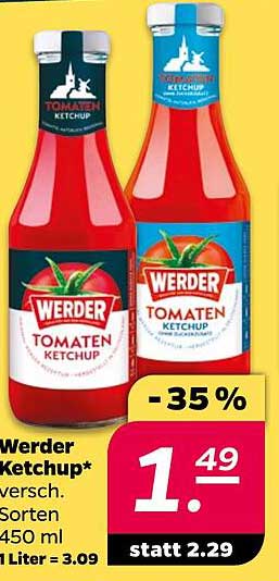 Werder Ketchup* versch. Sorten 450 ml