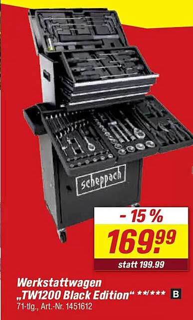 Werkstattwagen „TW1200 Black Edition“ **/*** B 71-tlg., Art.-Nr. 1451612