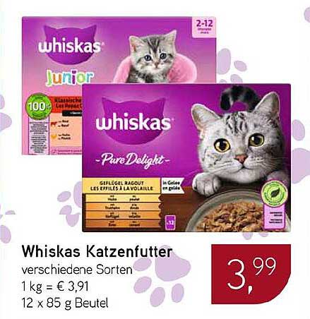 Whiskas Katzenfutter verschiedene Sorten