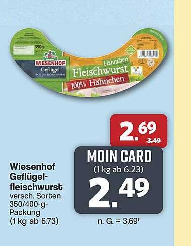 Wiesenhof Geflügelfleischwurst versch. Sorten 350/400-g-Packung (1 kg ab 6.73)