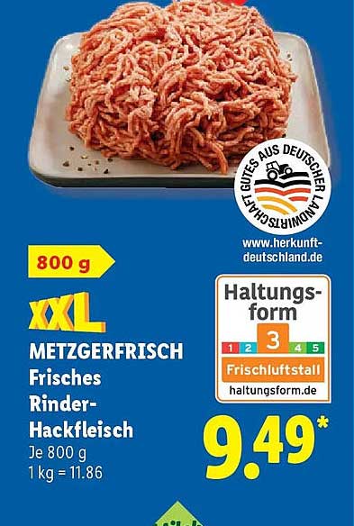 XXL METZGERFRISCH Frisches Rinder-Hackfleisch