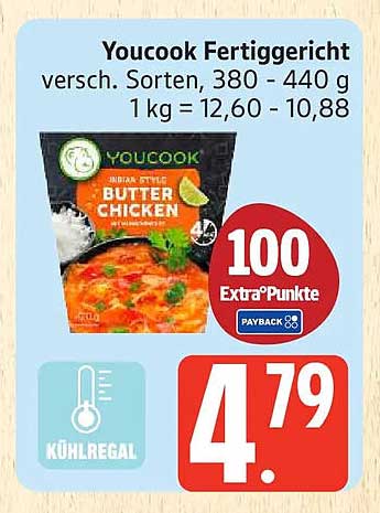 Youcook Fertiggericht versch. Sorten, 380 - 440 g 1 kg = 12,60 - 10,88