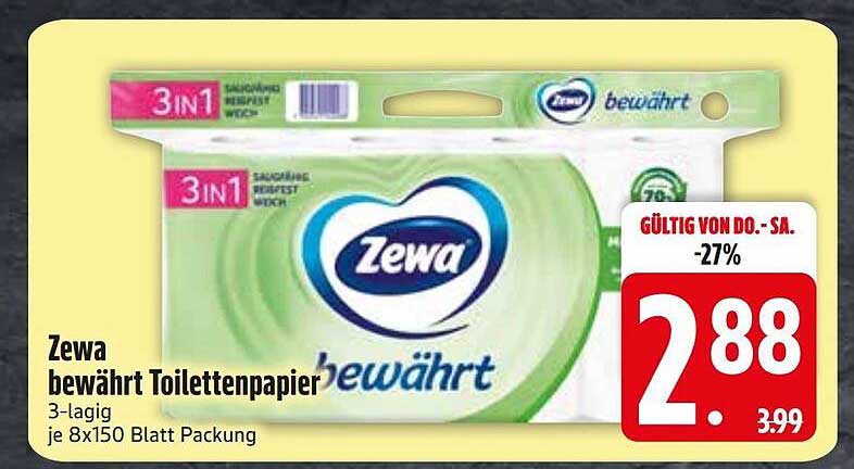 Zewa bewährt Toilettenpapier