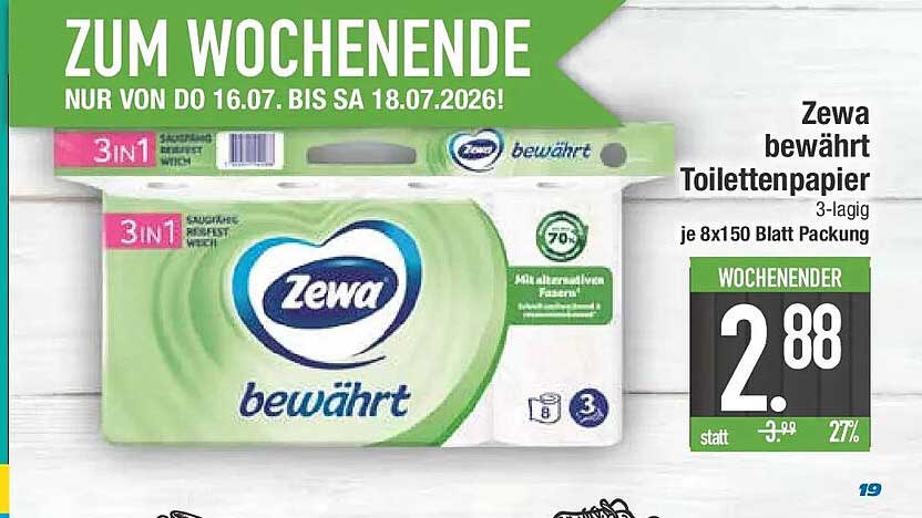 Zewa bewährt Toilettenpapier